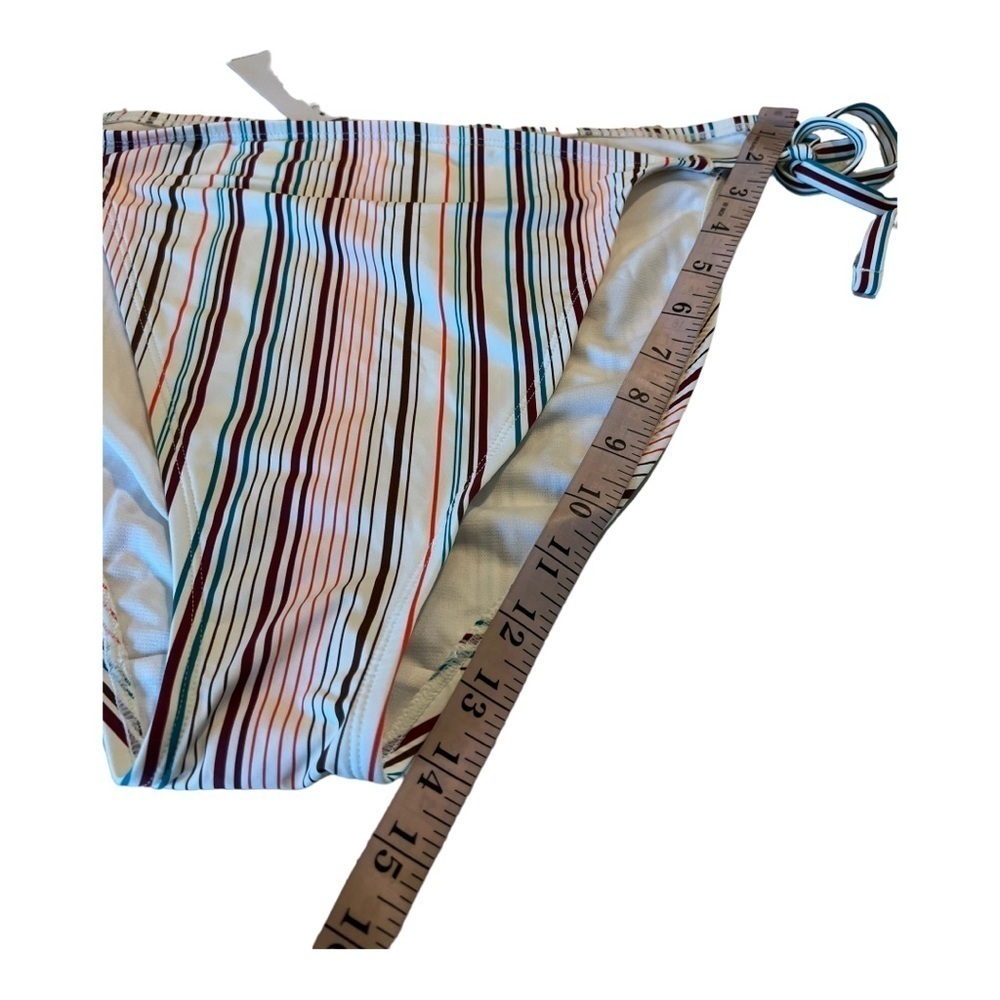 Addition Elle String Bikini Multi Striped Swim Bottom Bikini Separate 1X NEW - Picture 6 of 10